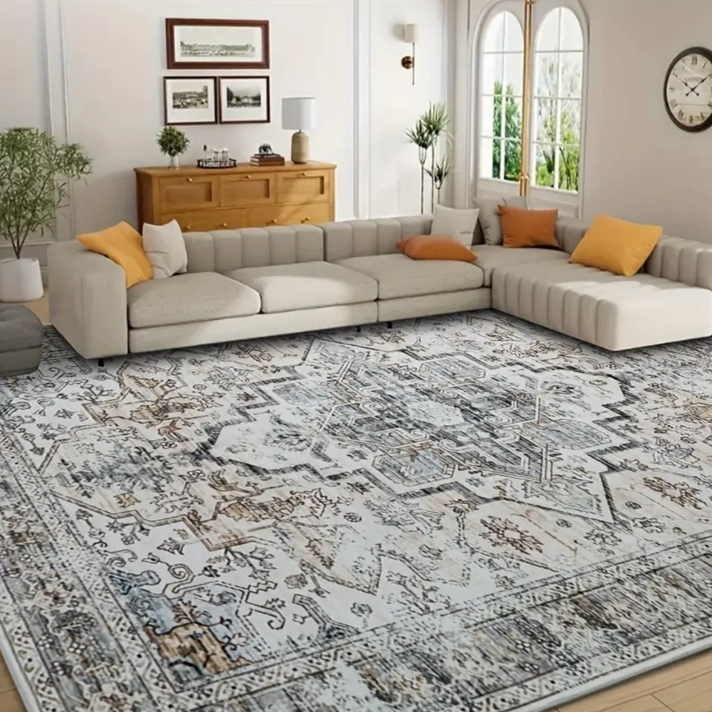 5’x7’ BRAND NEW Large Neutral Area Rug with Distressed Pattern